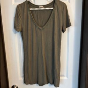 POL Olive Short Sleeve V-Neck Tee